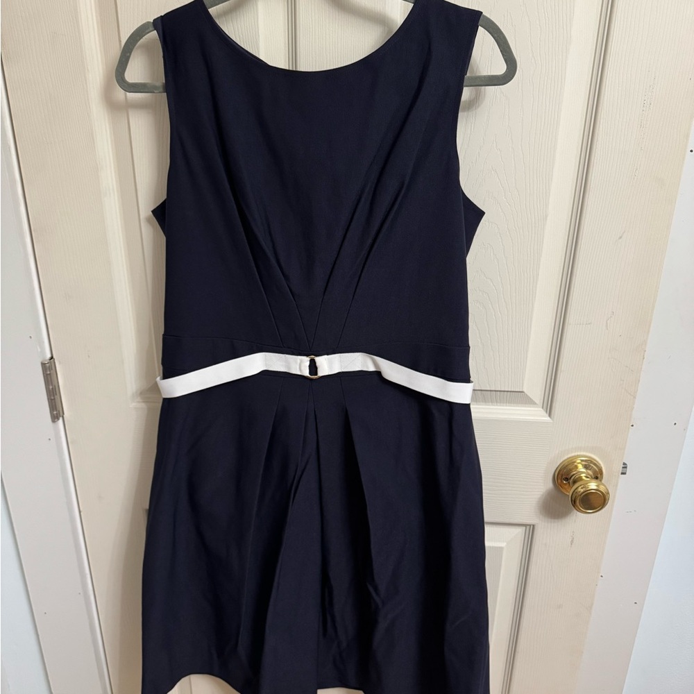 Sara Campbell Blue and White Pleated Mini Dress